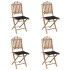 Set de comedor exterior plegable 5 piezas con cojines