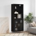 Aparador alto madera contrachapada negro 69,5x34x180