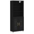 Aparador alto madera contrachapada negro 69,5x34x180