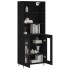 Aparador alto madera contrachapada negro 69,5x34x180