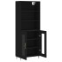 Aparador alto madera contrachapada negro 69,5x34x180