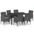 Set de muebles jardín 7 pzas con cojines ratán sintético