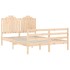 Estructura de cama con cabecero madera maciza 140x190