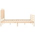 Estructura de cama con cabecero madera maciza 140x190