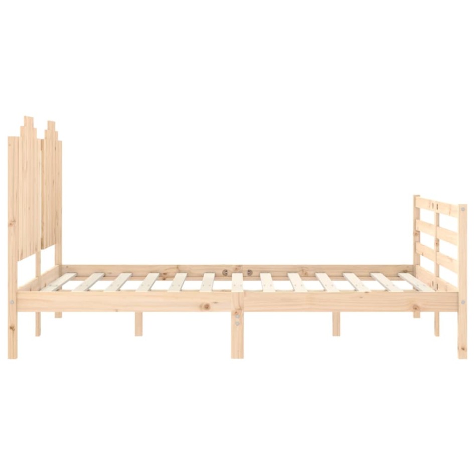 Estructura de cama con cabecero madera maciza 140x190