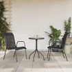 Juego de comedor para jardín 3 piezas acero negro
