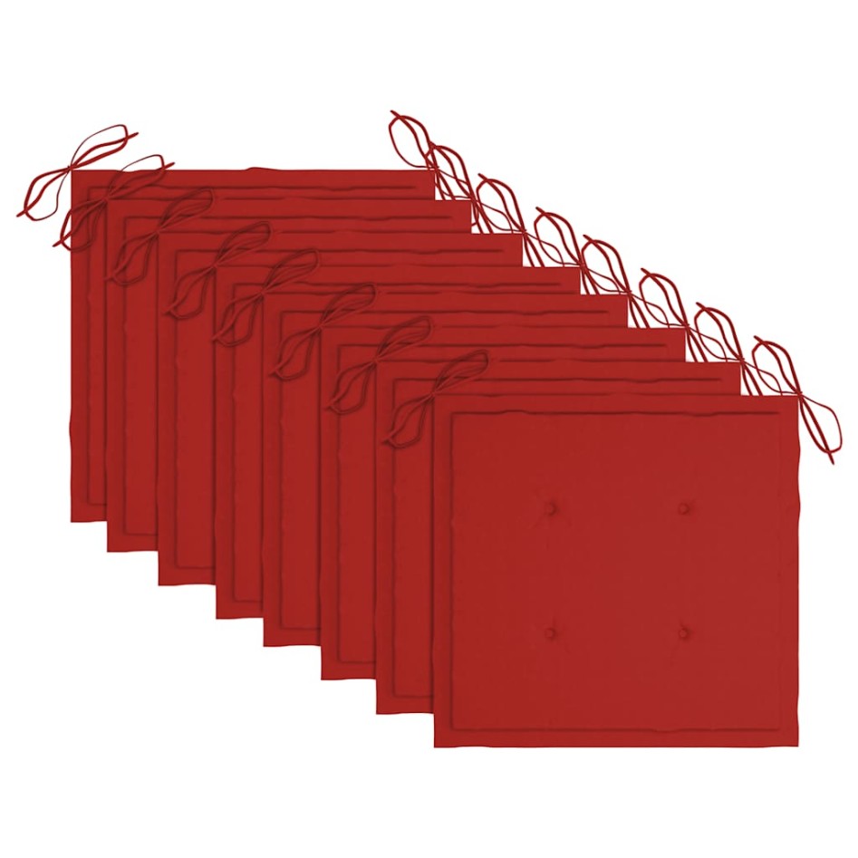 Sillas de jardín 8 unidades teca maciza con cojines