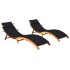 Tumbonas 2 unidades con cojines madera maciza de