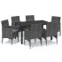 Set de muebles jardín 7 pzas con cojines ratán sintético
