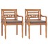 Juego comedor de jardín 3 pzas cojines gris oscuro madera