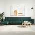 Sofá cama en forma de L terciopelo verde oscuro 275x140x70