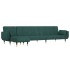 Sofá cama en forma de L terciopelo verde oscuro 275x140x70