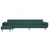 Sofá cama en forma de L terciopelo verde oscuro 275x140x70