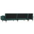 Sofá cama en forma de L terciopelo verde oscuro 275x140x70