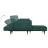 Sofá cama en forma de L terciopelo verde oscuro 275x140x70