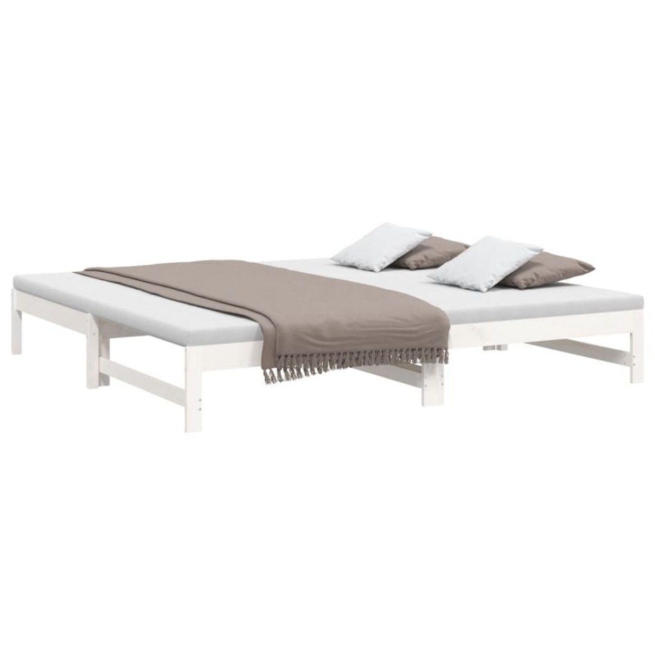 Sofá cama extraíble madera maciza de pino blanco 2x(90x200)