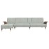 Sofá cama en forma de L terciopelo gris claro 279x140x70