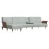 Sofá cama en forma de L terciopelo gris claro 279x140x70
