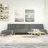 Sofá cama en forma de L tela gris oscuro 255x140x70