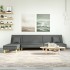 Sofá cama en forma de L tela gris oscuro 255x140x70