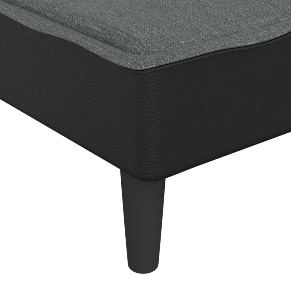 Sofá cama en forma de L tela gris oscuro 255x140x70