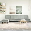Sofá cama en forma de L terciopelo gris claro 255x140x70 cm