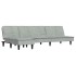 Sofá cama en forma de L terciopelo gris claro 255x140x70