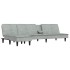 Sofá cama en forma de L terciopelo gris claro 255x140x70