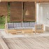 Juego de muebles de jardín 7 pzas y cojines madera maciza