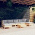 Juego de muebles de jardín 8 pzas y cojines madera pino