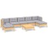 Juego de muebles de jardín 8 pzas y cojines madera pino