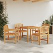 Juego de comedor para jardín 5 piezas madera maciza de teca