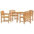 Juego de comedor para jardín 5 piezas madera maciza de