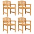 Juego de comedor para jardín 5 piezas madera maciza de