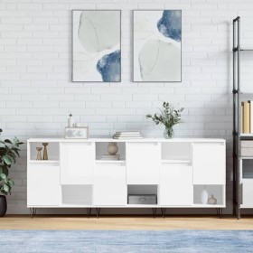 Aparadores 3 uds madera contrachapada blanco