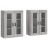 Armarios de pared 2 uds madera de ingeniería gris
