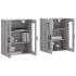 Armarios de pared 2 uds madera de ingeniería gris