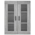 Armarios de pared 2 uds madera de ingeniería gris