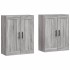 Armarios de pared 2 uds madera de ingeniería gris