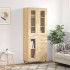 Aparador alto madera contrachapada color roble 69,5x34x180