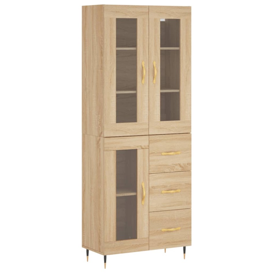 Aparador alto madera contrachapada color roble 69,5x34x180