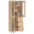 Aparador alto madera contrachapada color roble 69,5x34x180