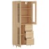 Aparador alto madera contrachapada color roble 69,5x34x180