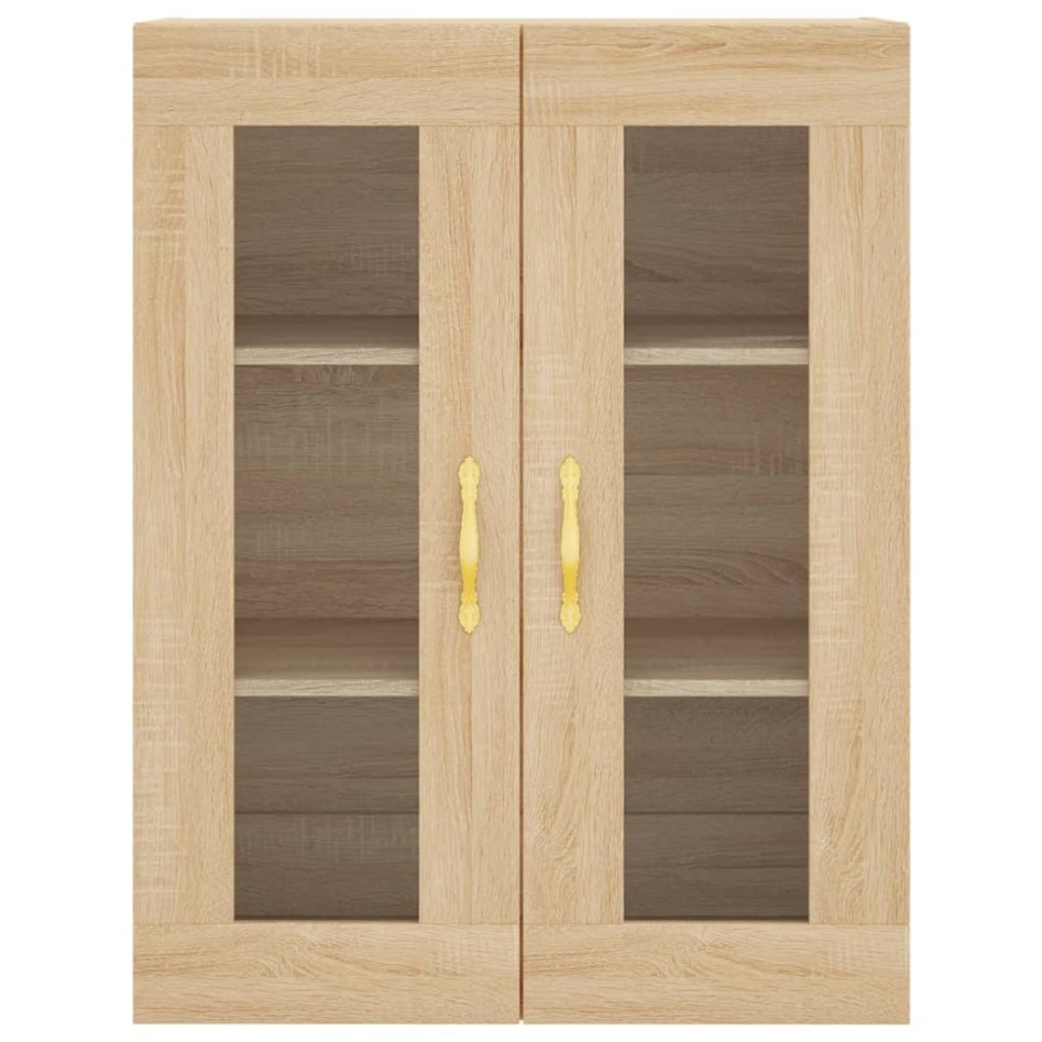 Aparador alto madera contrachapada color roble 69,5x34x180