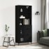 Aparador alto madera contrachapada negro 69,5x34x180