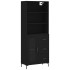 Aparador alto madera contrachapada negro 69,5x34x180