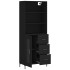 Aparador alto madera contrachapada negro 69,5x34x180