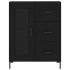 Aparador alto madera contrachapada negro 69,5x34x180
