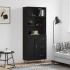 Aparador alto madera contrachapada negro 69,5x34x180