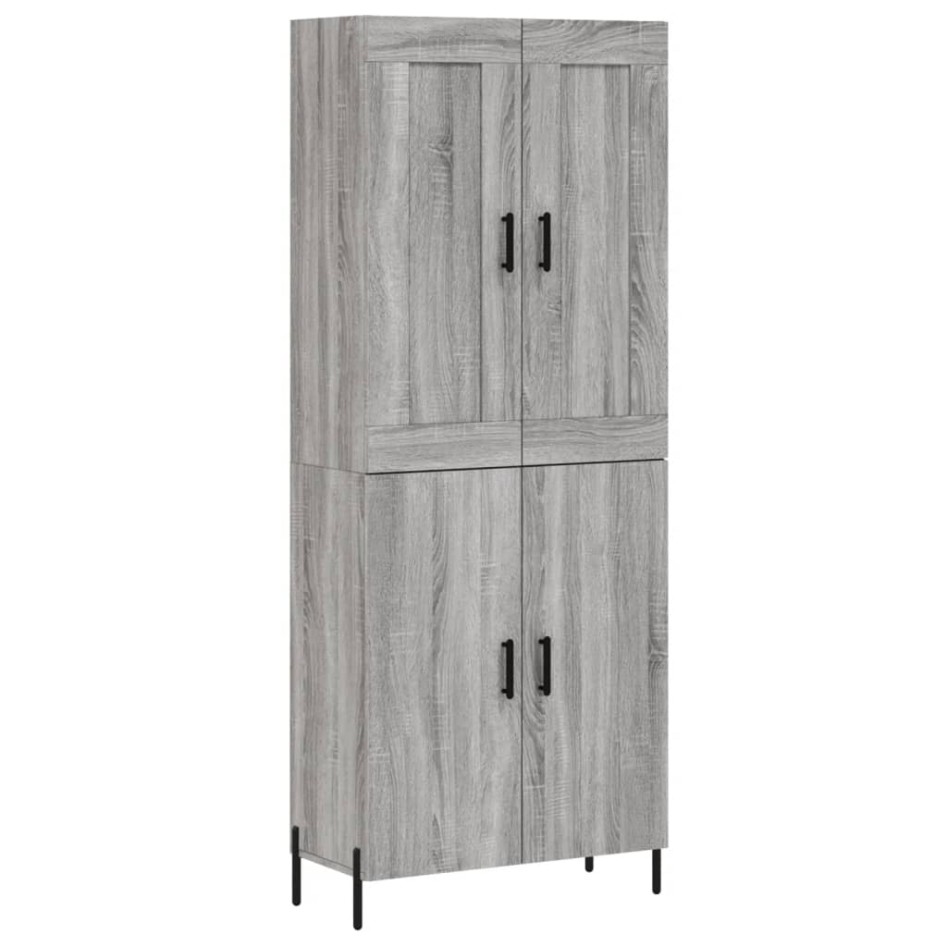 Aparador alto madera contrachapada gris sonoma 69,5x34x180